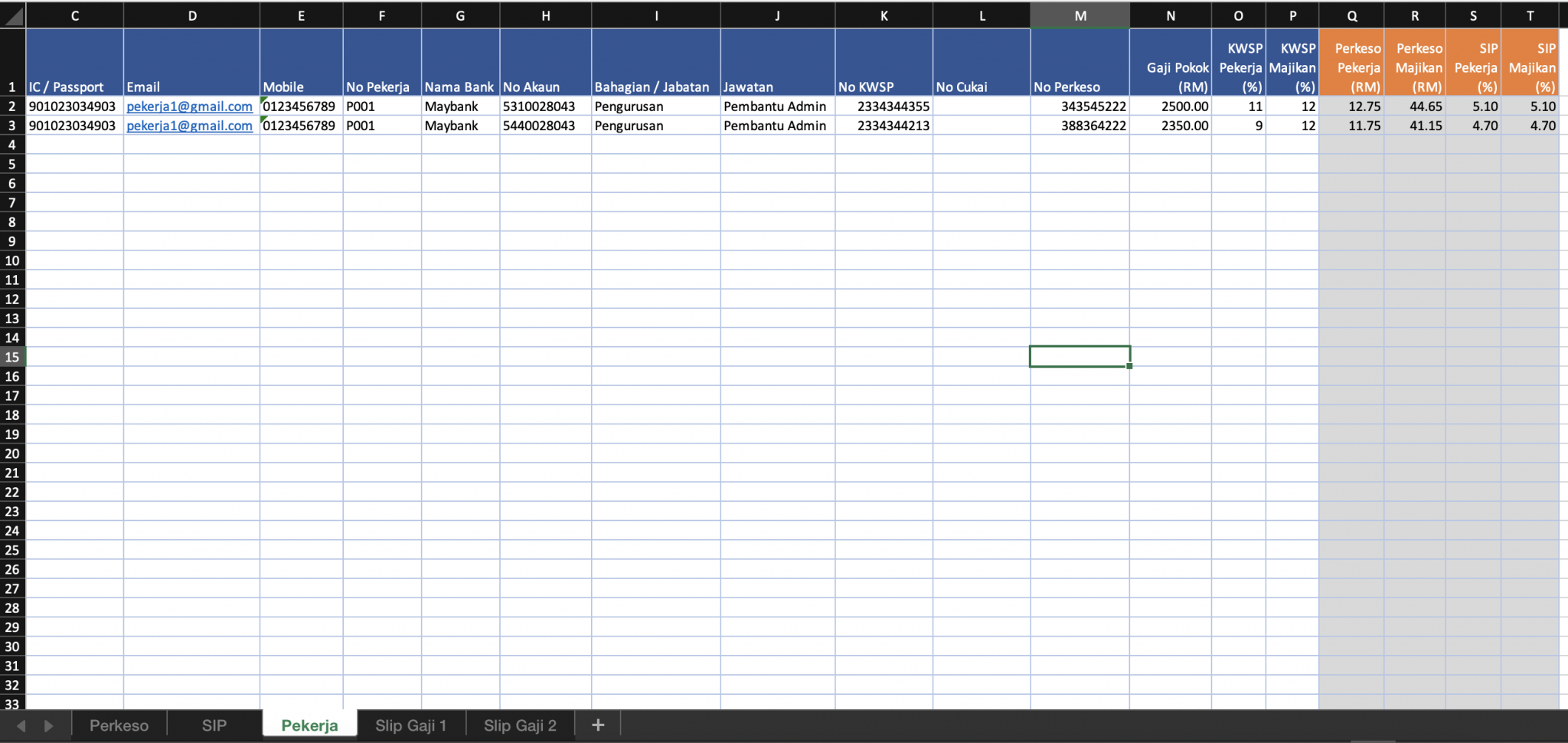 Template Slip Gaji Excel Malaysia ⋆ Rekemen MY